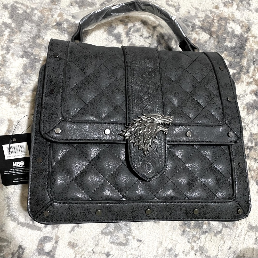 Game of thrones house stark hbo gray purse nwt